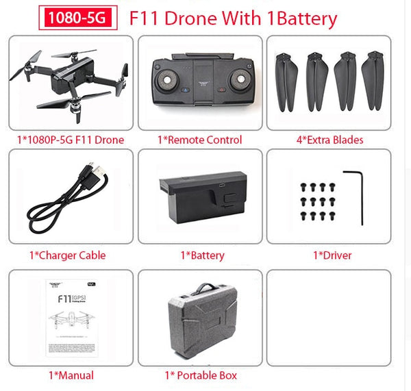 SJRC F11 PRO GPS Drone With Wifi FPV 1080P/2K HD Camera F11 Brushless Quadcopter Foldable Drone - My Cool Collection