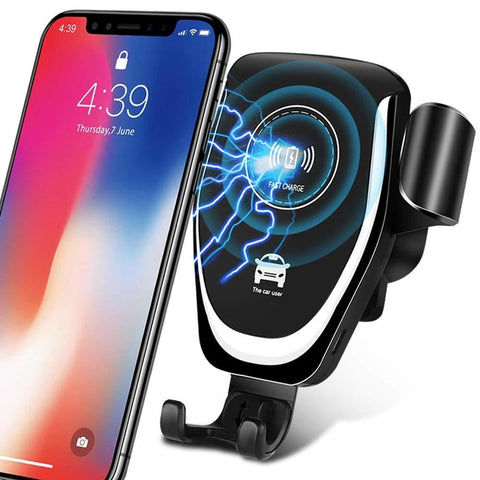 10W Qi Car Wireless Charger For iPhone - 360 Rotation 3.0 Fast Charging & USB C Cable Support - My Cool Collection
