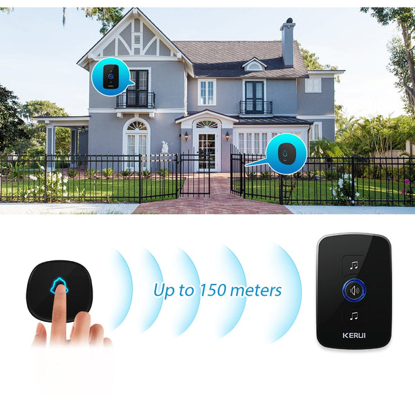 Home Security Welcome Wireless Doorbell Alarm LED light 32 Songs with Waterproof Touch Button - My Cool Collection