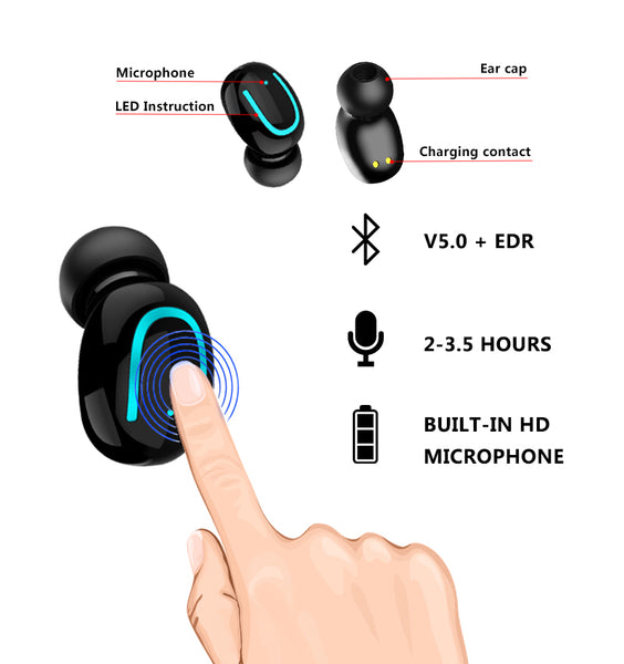 Bluetooth Earphones, TWS Wireless Blutooth 5.0 Earbuds, Gaming Headset Phone - My Cool Collection