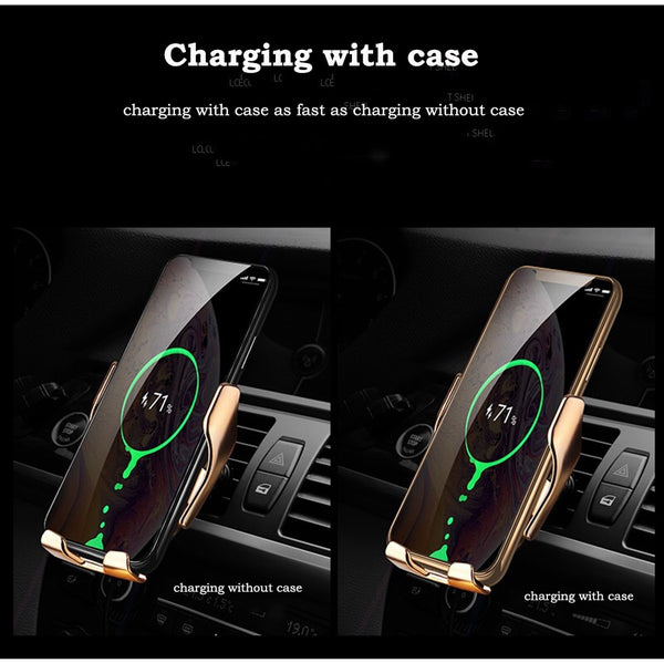 Automatic Clamp Car Wireless Charger 10W Quick Charge Mount Qi Infrared Sensor Phone Holder - My Cool Collection