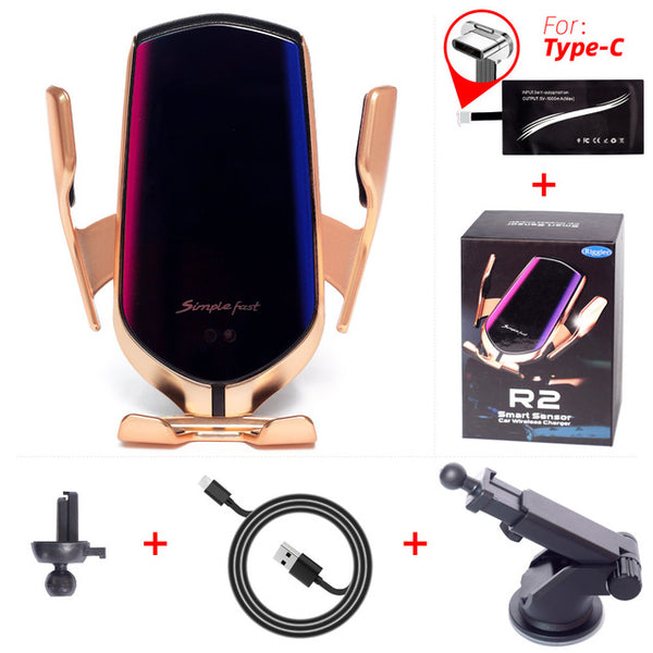 Automatic Clamp Car Wireless Charger 10W Quick Charge Mount Qi Infrared Sensor Phone Holder - My Cool Collection