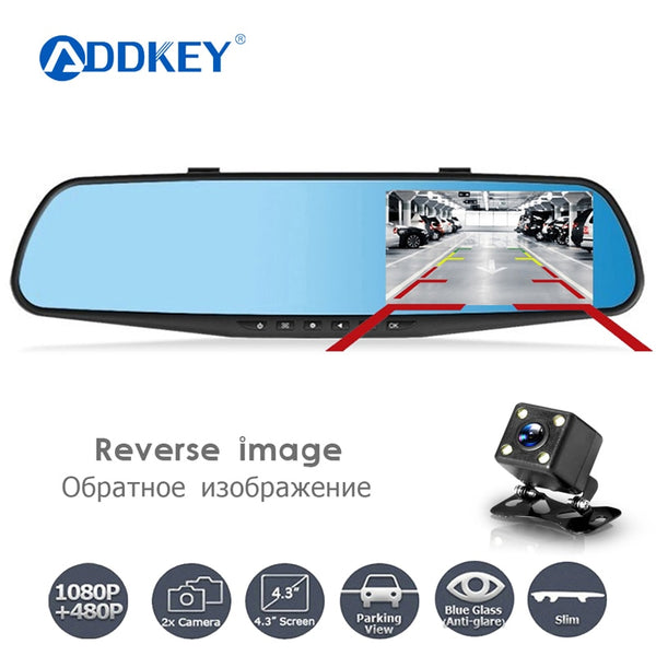 Full HD 1080P Car DVR Camera Auto 4.3 Inch Rearview Mirror dash Digital Video Recorder Dual Lens - My Cool Collection