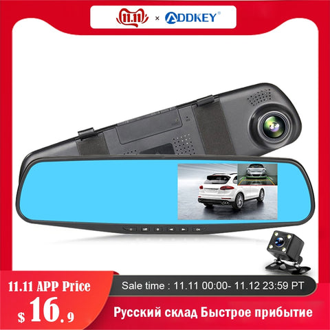 Full HD 1080P Car DVR Camera Auto 4.3 Inch Rearview Mirror dash Digital Video Recorder Dual Lens - My Cool Collection