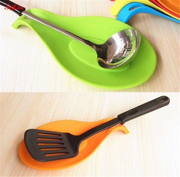 Multipurpose Silicone Spoon Rest Pad Food Grade Silica Gel Spoon Put Mat Device - My Cool Collection