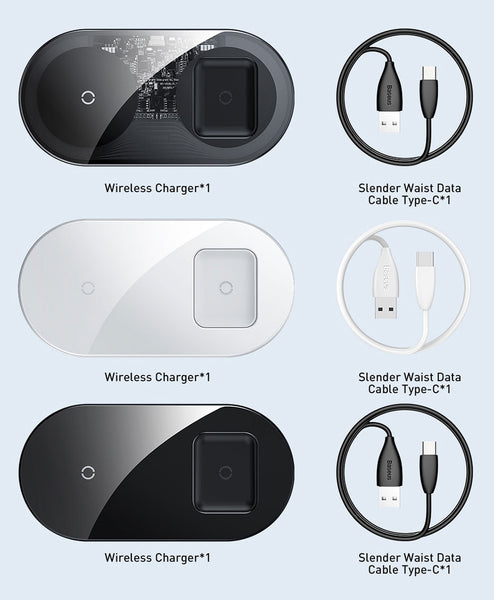 Baseus 15W Dual Wireless Charger for iPhone 11 Pro Max X XS Max XR Visible Wireless Charging Pad for Samsung Galaxy Note 10 Plus - My Cool Collection