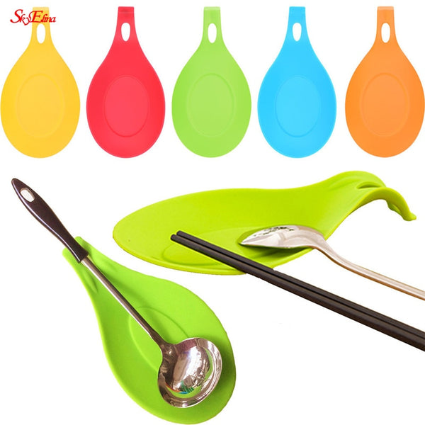 Multipurpose Silicone Spoon Rest Pad Food Grade Silica Gel Spoon Put Mat Device - My Cool Collection