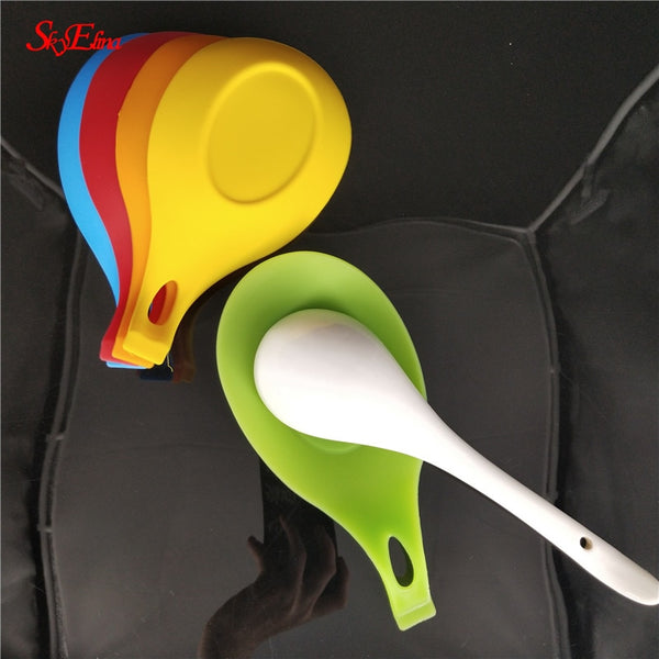 Multipurpose Silicone Spoon Rest Pad Food Grade Silica Gel Spoon Put Mat Device - My Cool Collection