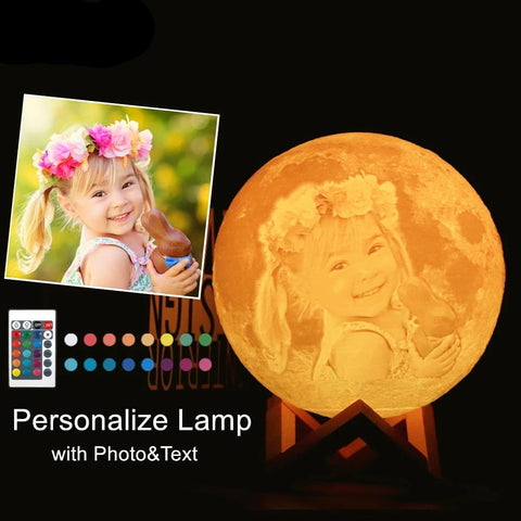 Photo/Text Custom Moon Lamp Night Light - My Cool Collection