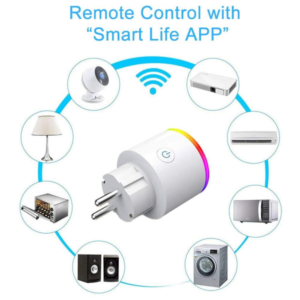 16A EU RGB wifi wireless Smart Plug socket outlet with Power Monitor, Works with Google Home Alexa - My Cool Collection