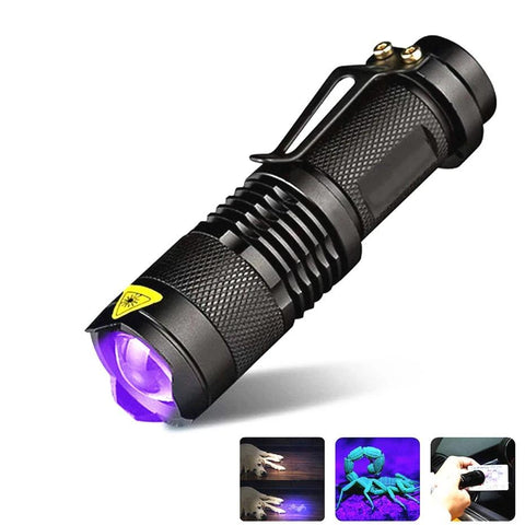LED UV Flashlight Ultraviolet Torch With Zoom Function UV Black Light Pet Urine Stains Detector - My Cool Collection