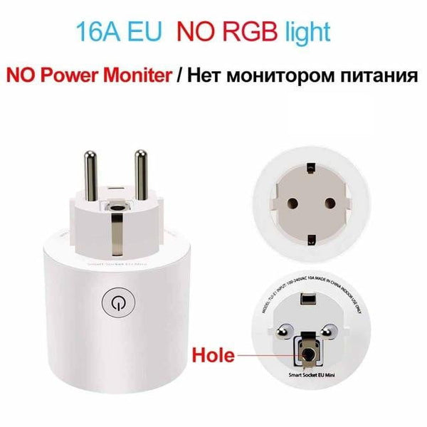 16A EU RGB wifi wireless Smart Plug socket outlet with Power Monitor, Works with Google Home Alexa - My Cool Collection